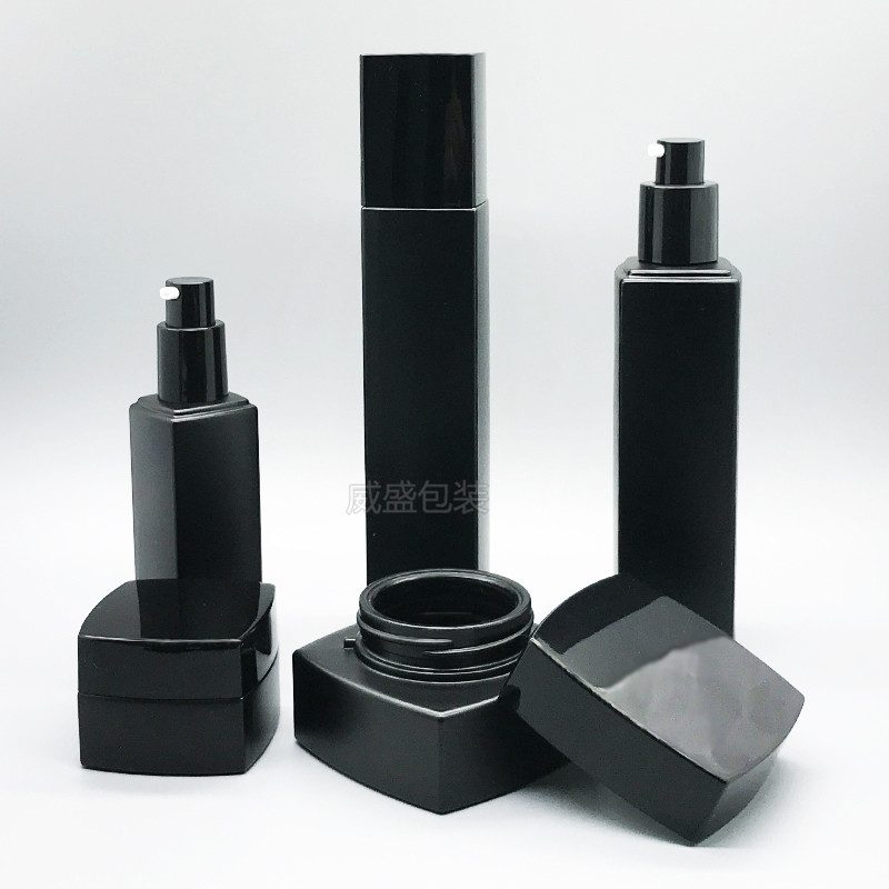 方形开云官方官网登录入口 面霜瓶子黑色玻璃瓶现货(图9)